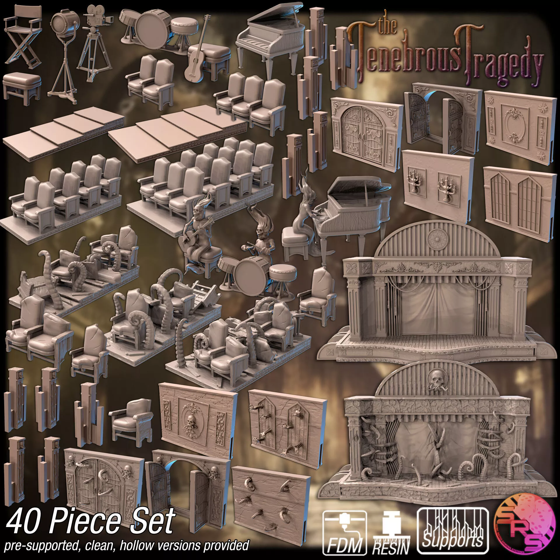 Nightmare Theatre Terrain Set 3D print model