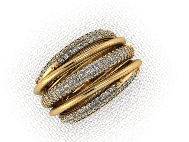 Ring interlaced stripes 3D print model_1