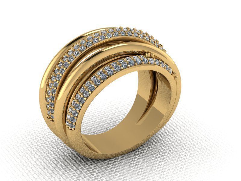 Ring interlaced stripes 3D print model_2