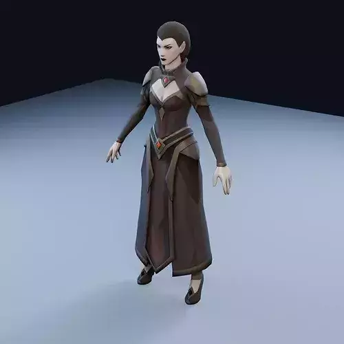 Vampire Queen Low Poly PBR Game Asset