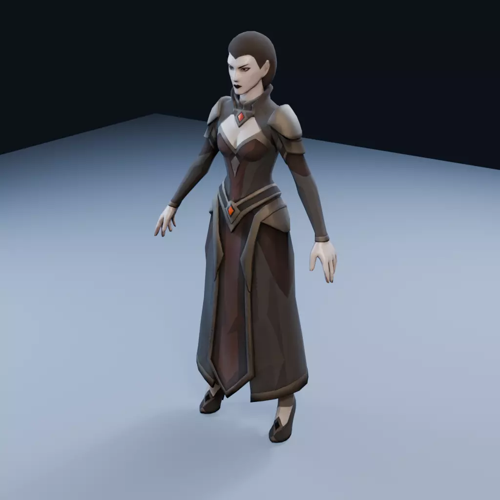 Vampire Queen Low Poly PBR Game Asset Low-poly 3D model
