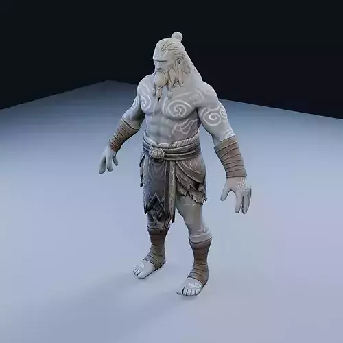Storm Giant Oracle Low Poly PBR Game Asset