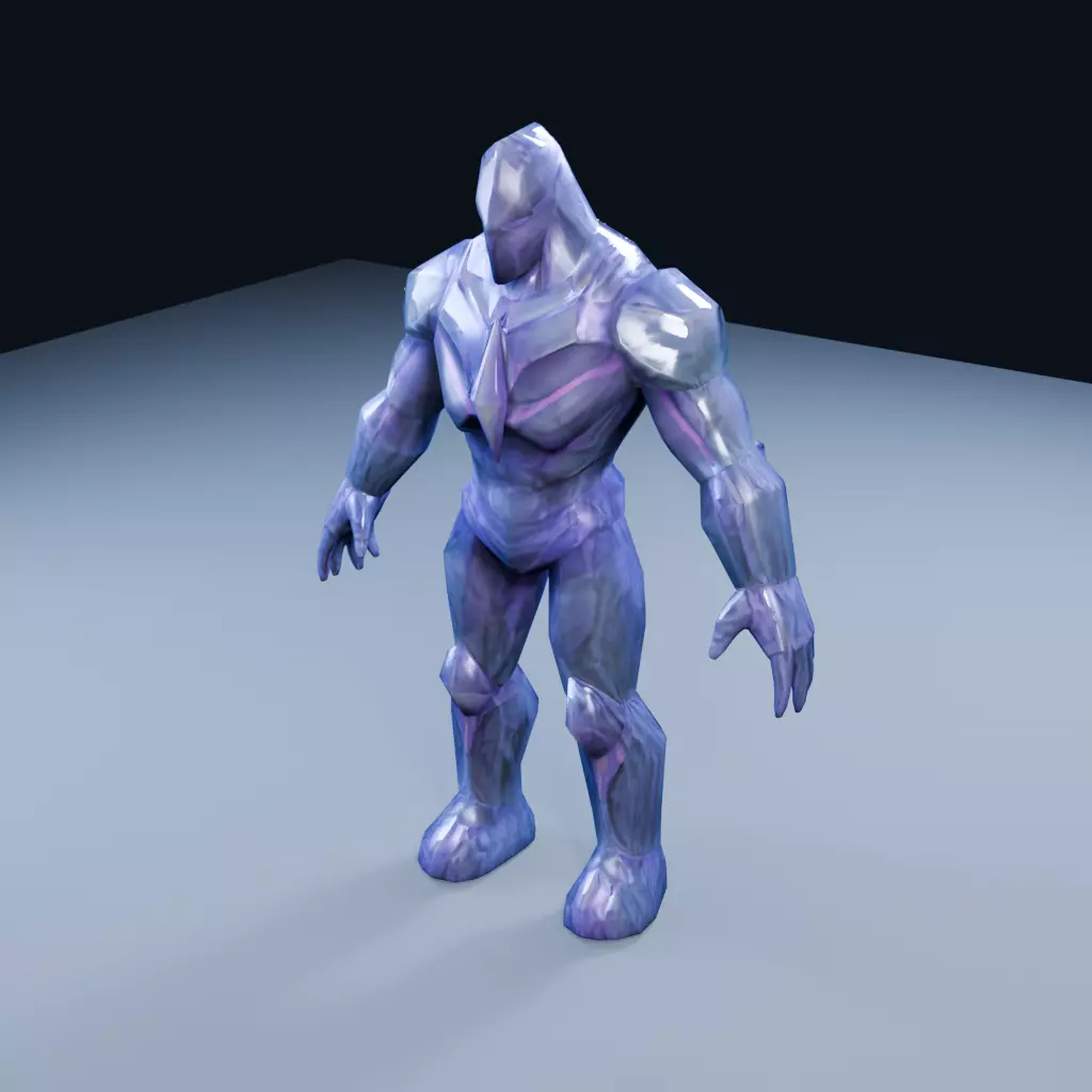 Crystal Golem Sovereign Low Poly PBR Game Asset Low-poly 3D model