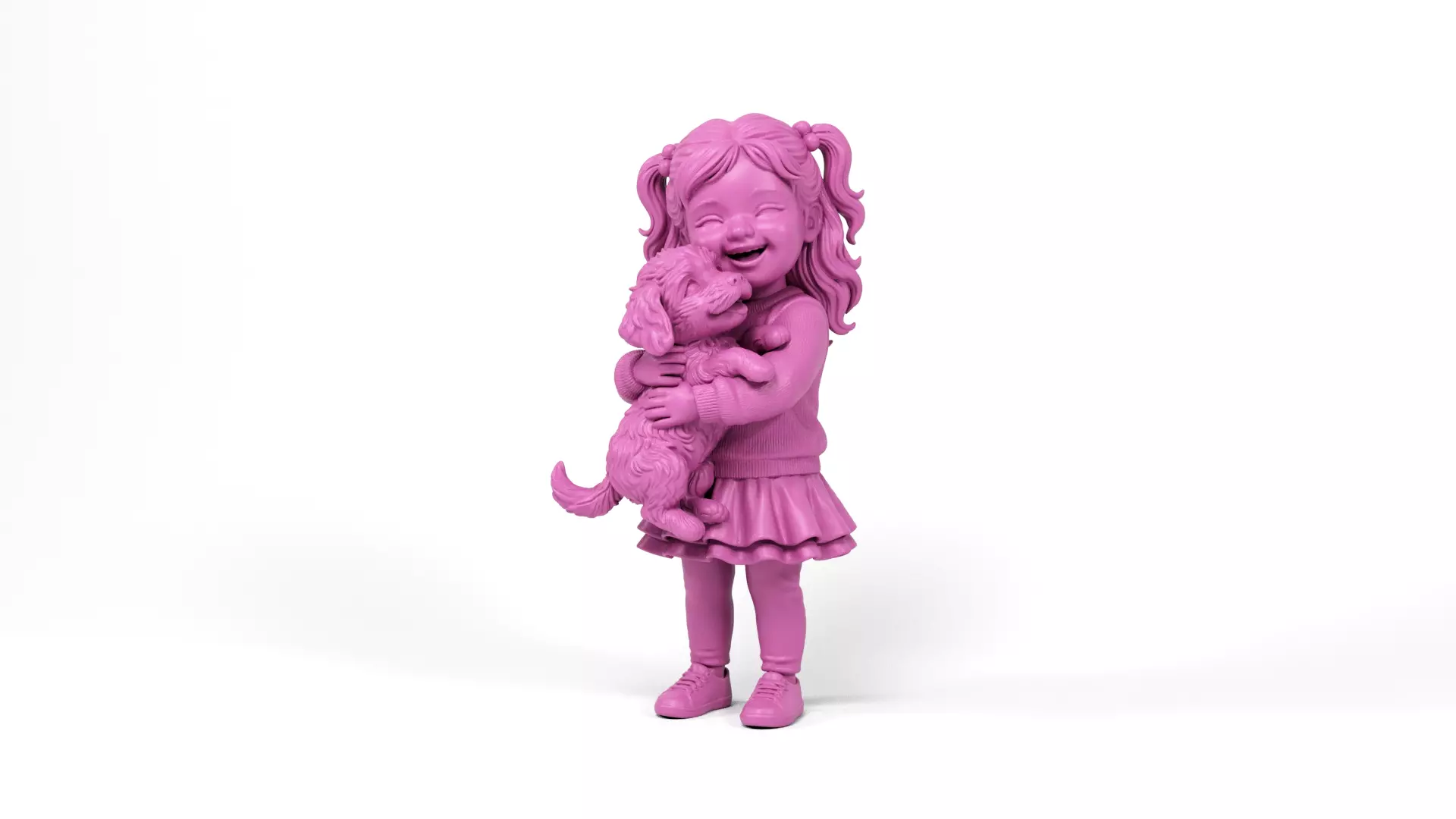 The girl and the puppy 3D print model