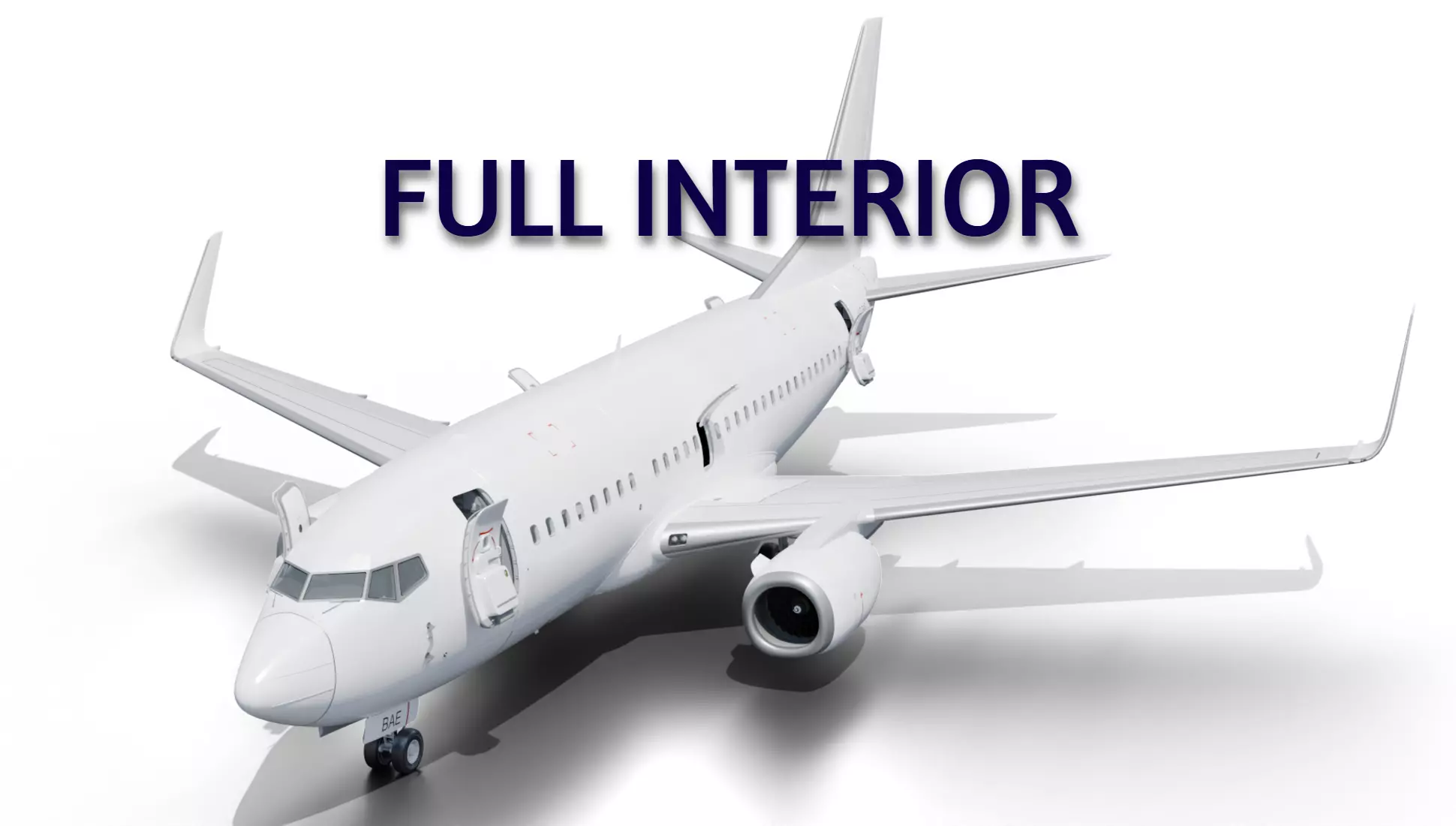 Boeing 737 Realistic Jet Airliner Plane with interior 3D model