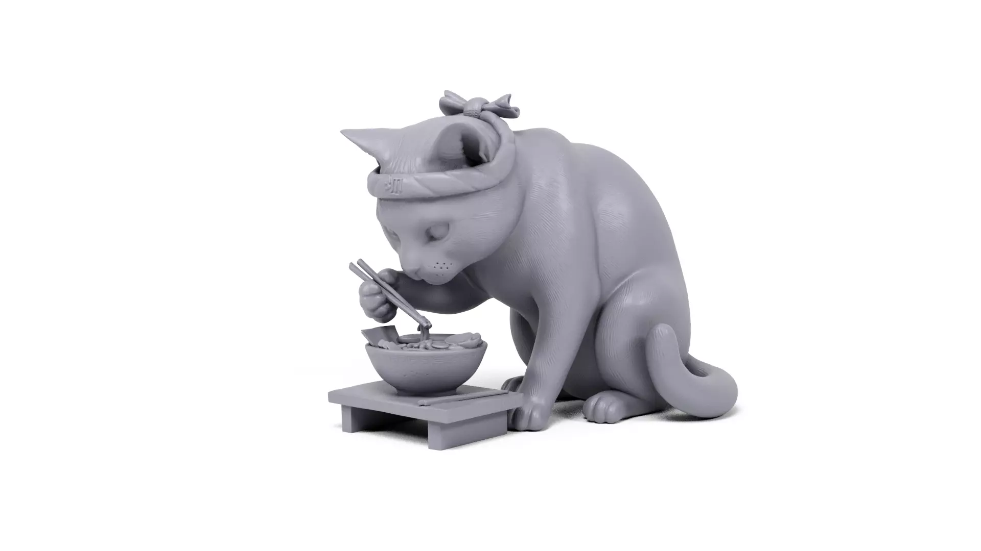Funny Japanese cat 3D print model