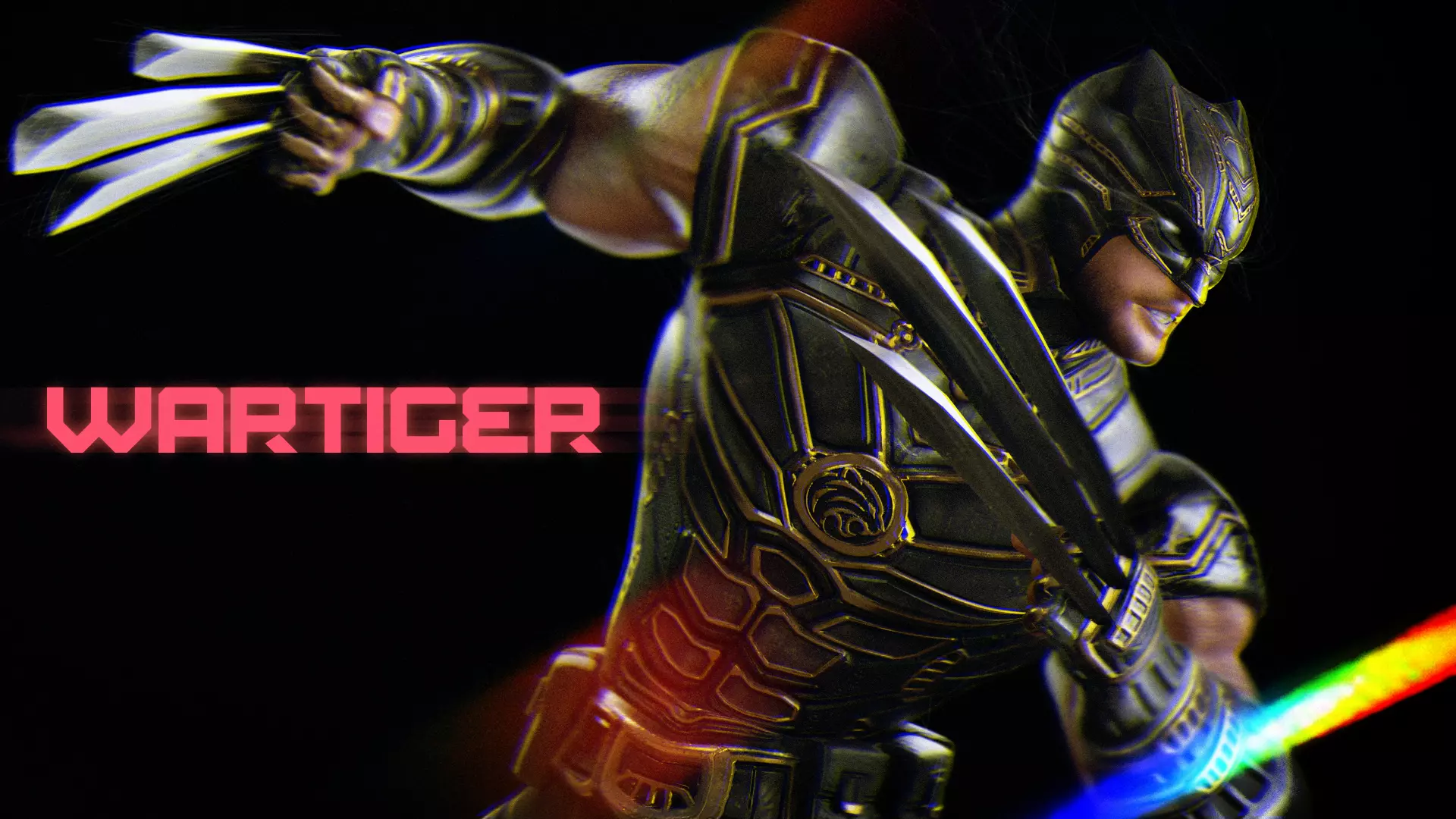 Male Superhero Game Character - Wartiger Low-poly 3D model