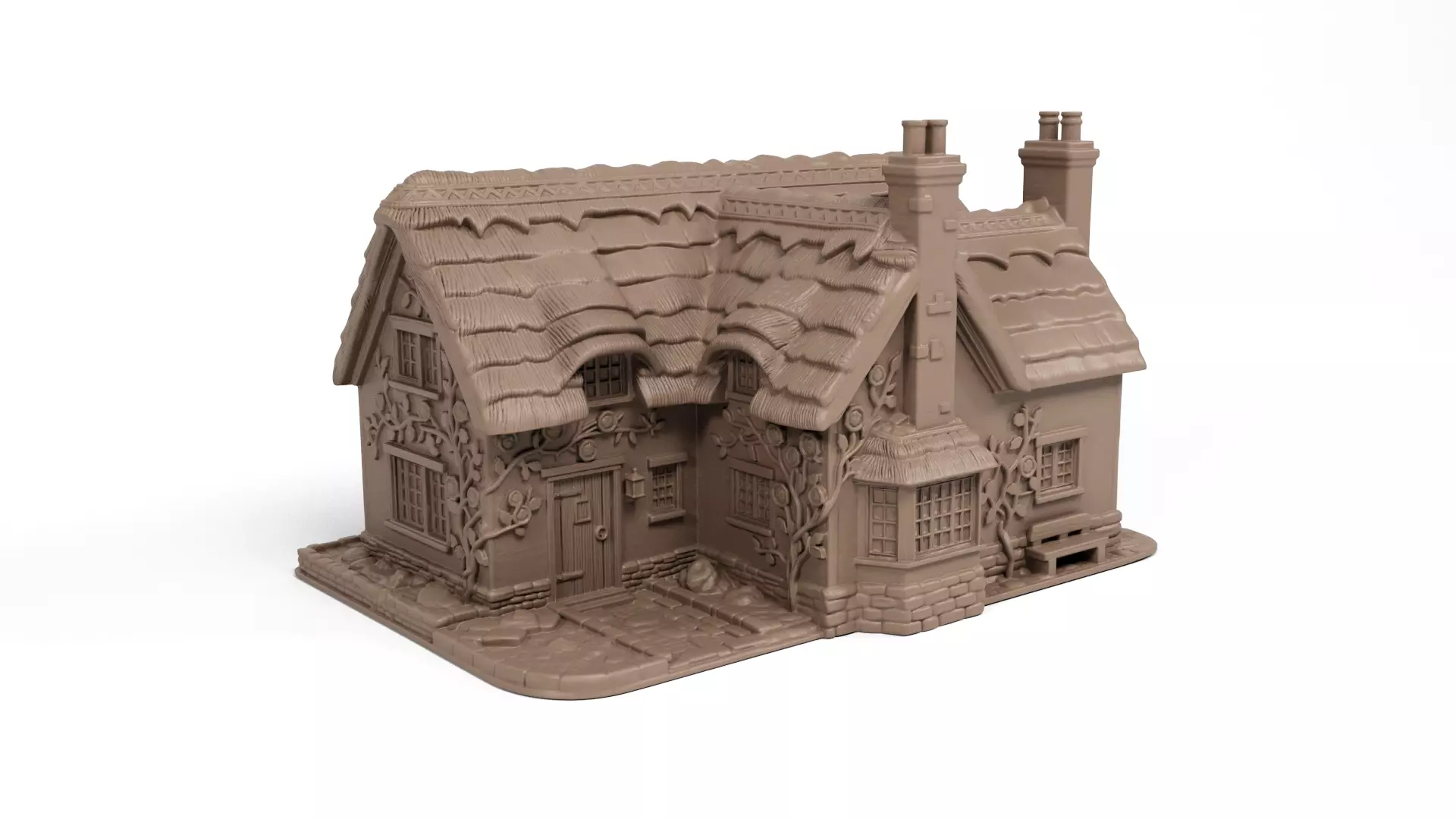 English thatched roof cottage 3D print model
