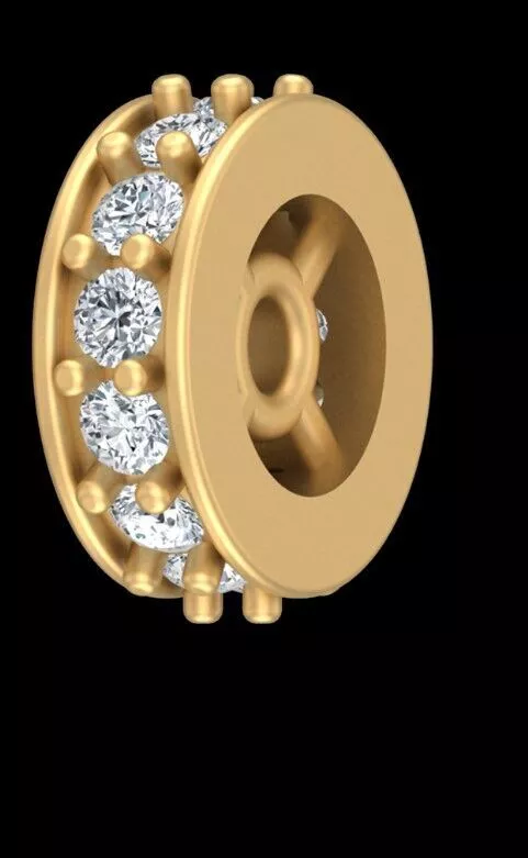 Round Diamond Spacer Bead with 13 Stones Free 3D print model