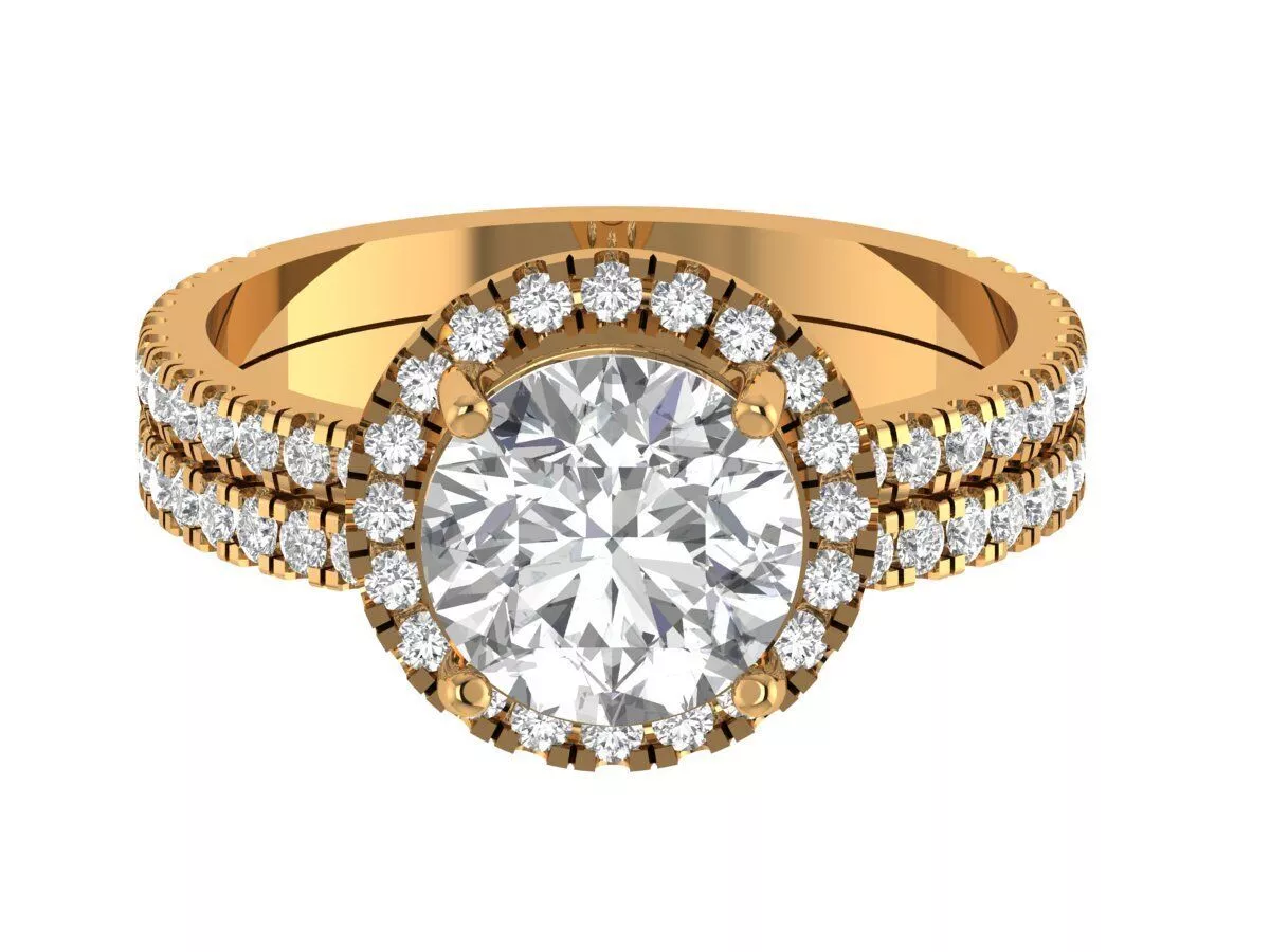 Round Engagement Ring 3D print model