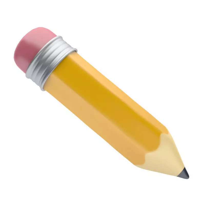 PENCIL icon Low-poly 3D model_0