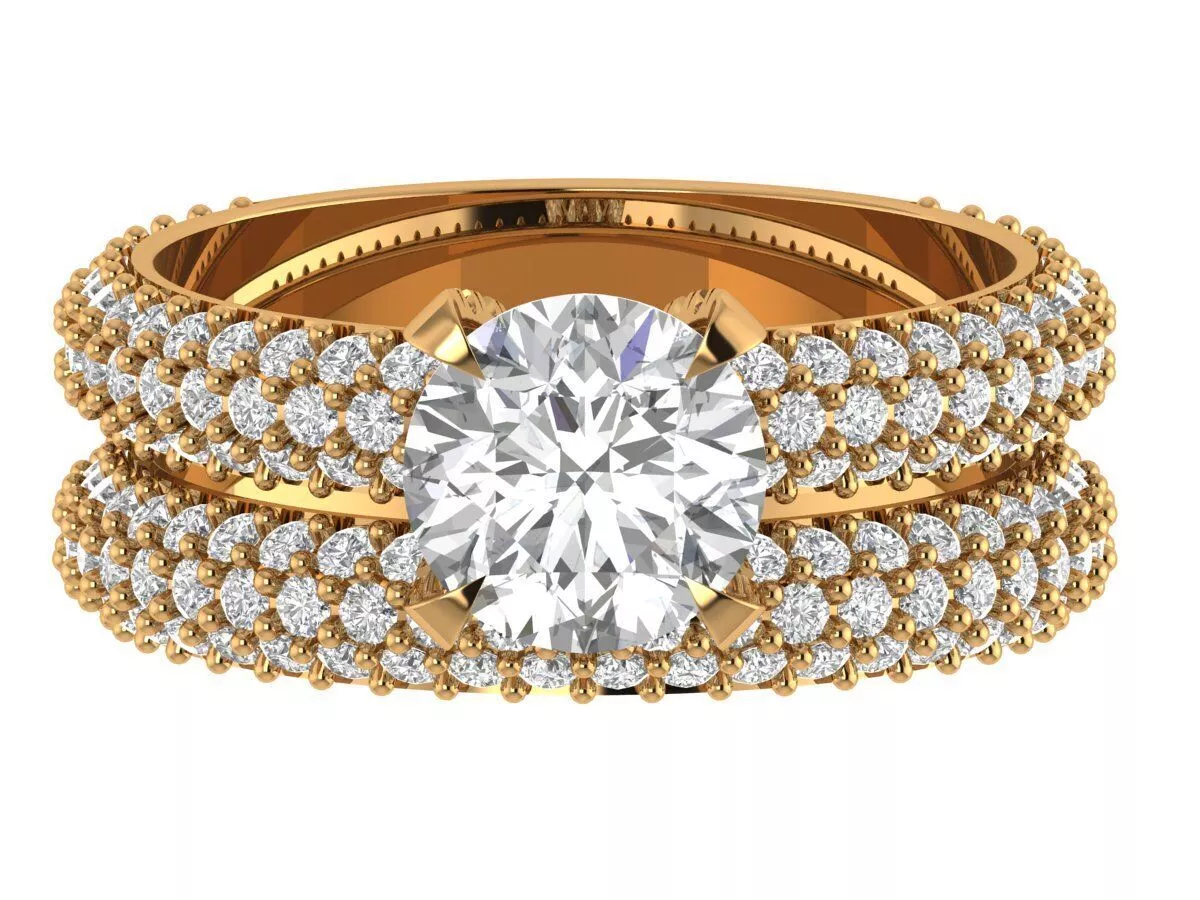 Round Wedding Engagement Ring 3D print model