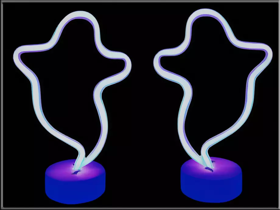 Neon Ghost Sign - Halloween LED Light Decor Low-poly 3D model