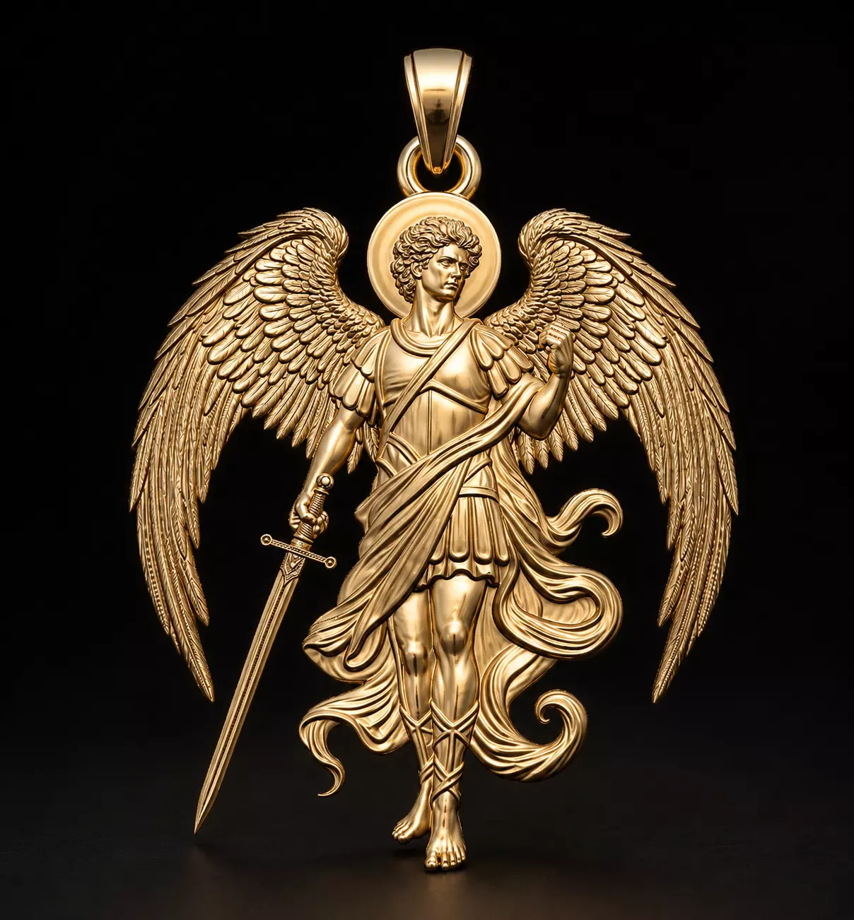 Guardian Angel Pendant with Sword 3D print model