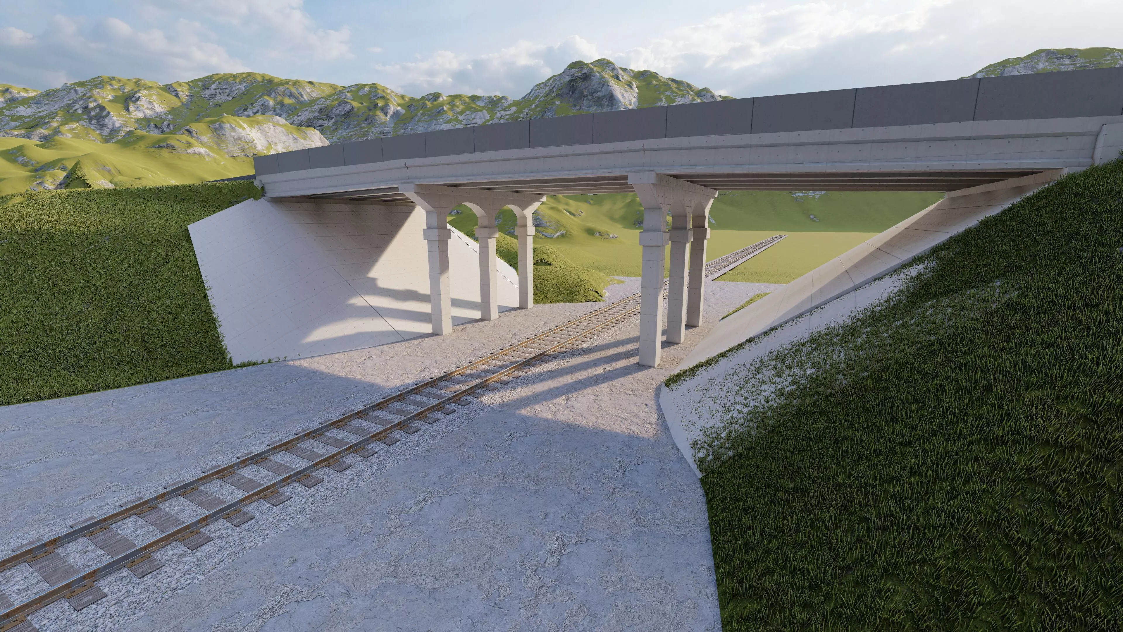 Structural engineering of Metal bridge structure 3D model