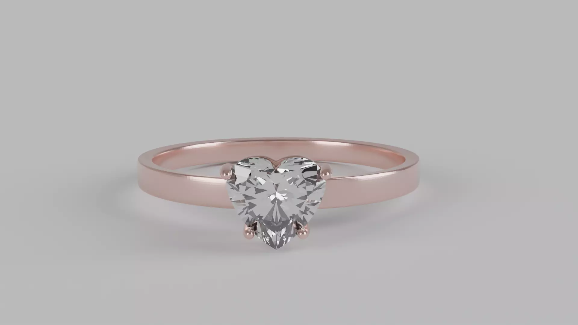 Heart Shaped Diamond Engagement Ring 3D print model