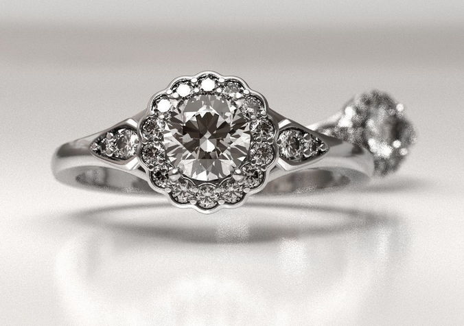 Blossom engagement ring 3D print model