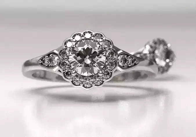 Blossom engagement ring 3D print model