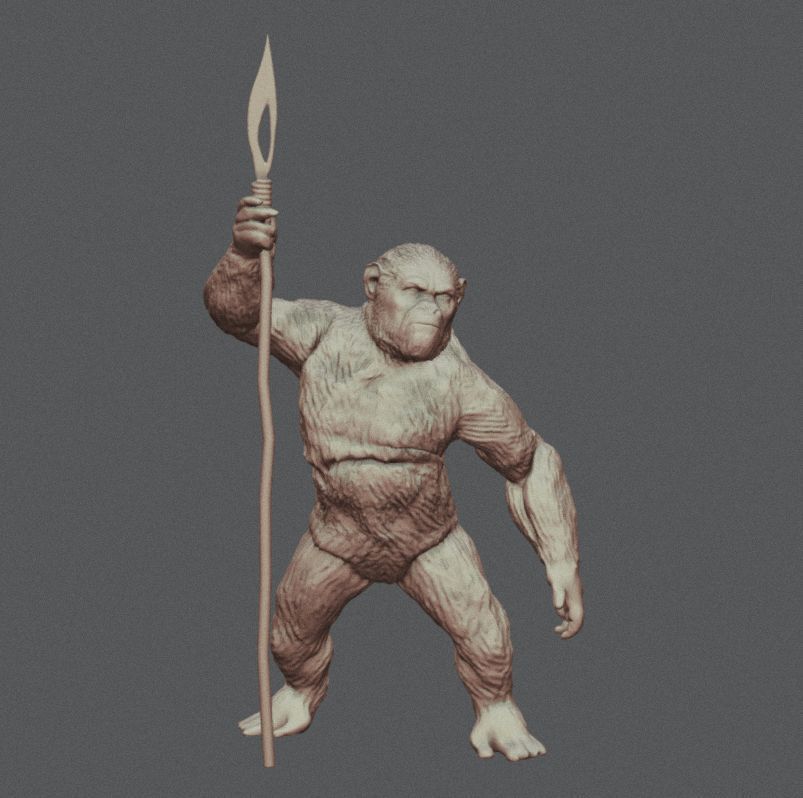 CAESAR FIGURE INSPIRITED FROM PLANET OF THE APES 3D print model_4