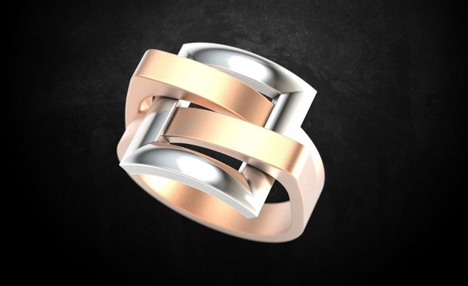 Ring with two metals 73 3D print model