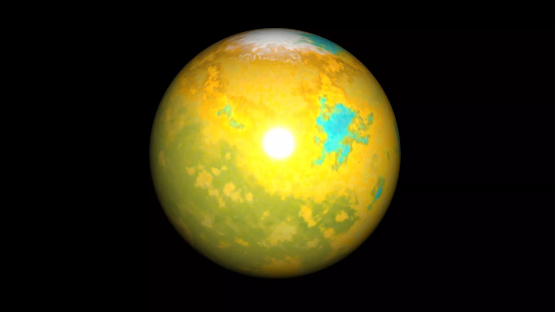 Yellow Earthlike Planet 3D model