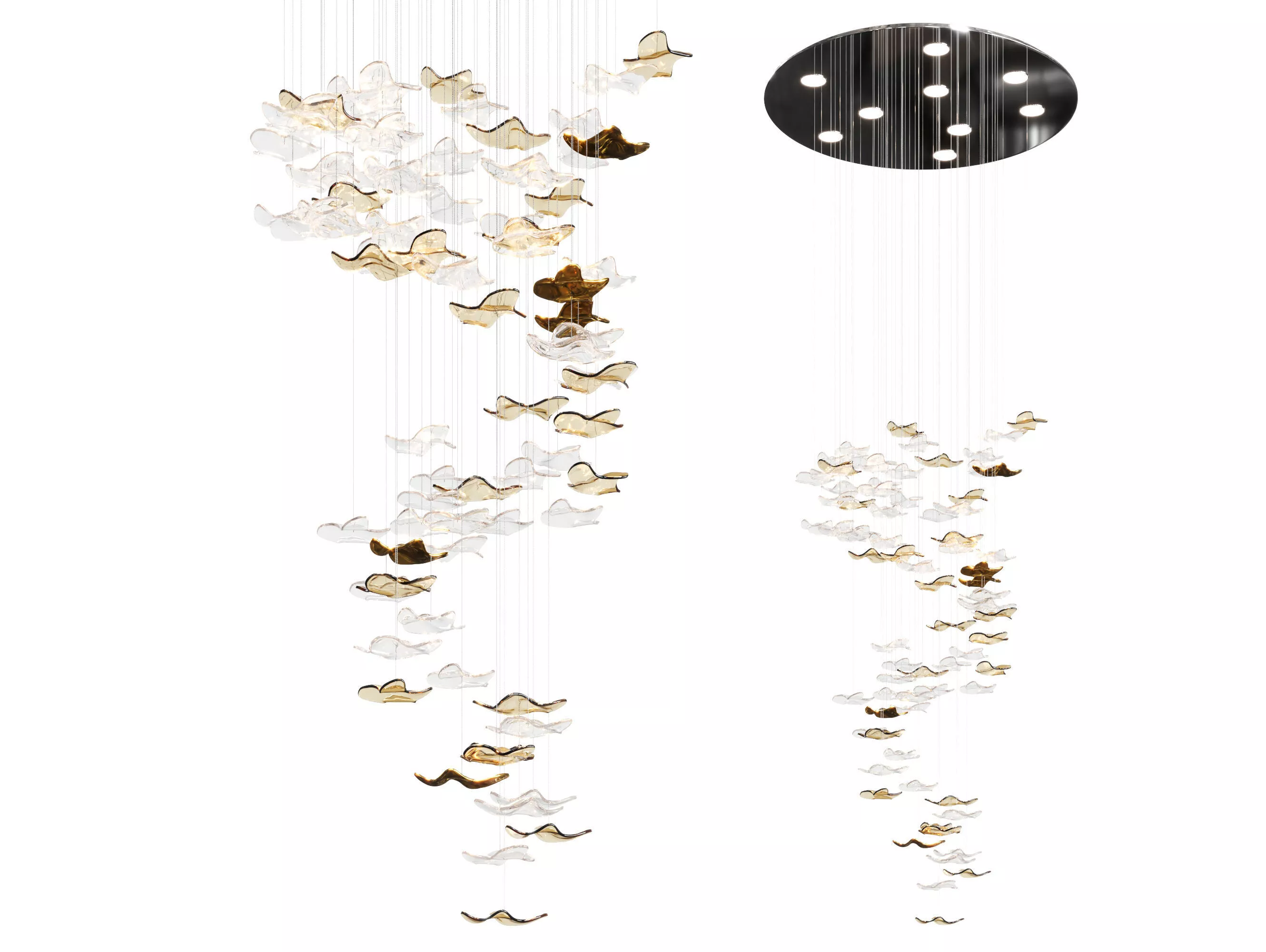 Tidal Art Glass Chandelier by Radilum 3D model