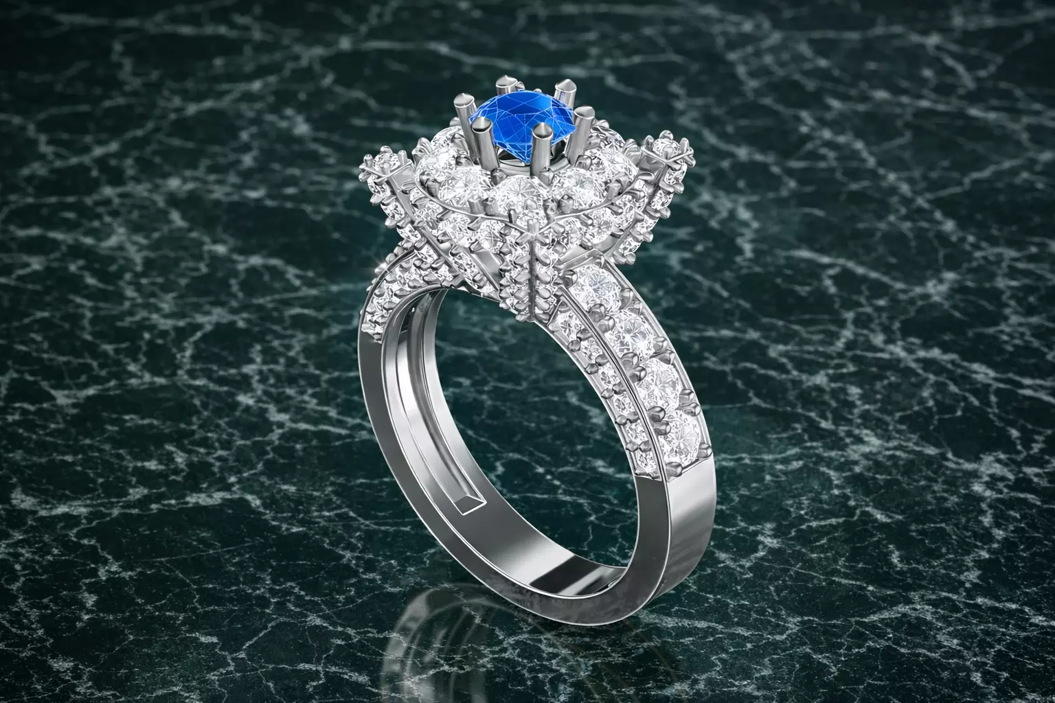 Ring Gold Diamonds 3d model 3D print model