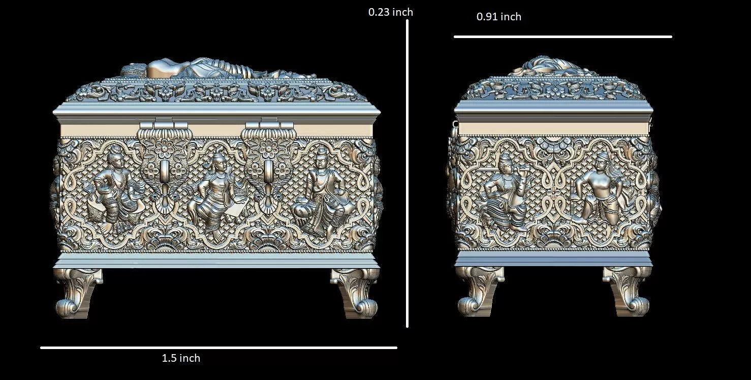Antic silver box 3D print model