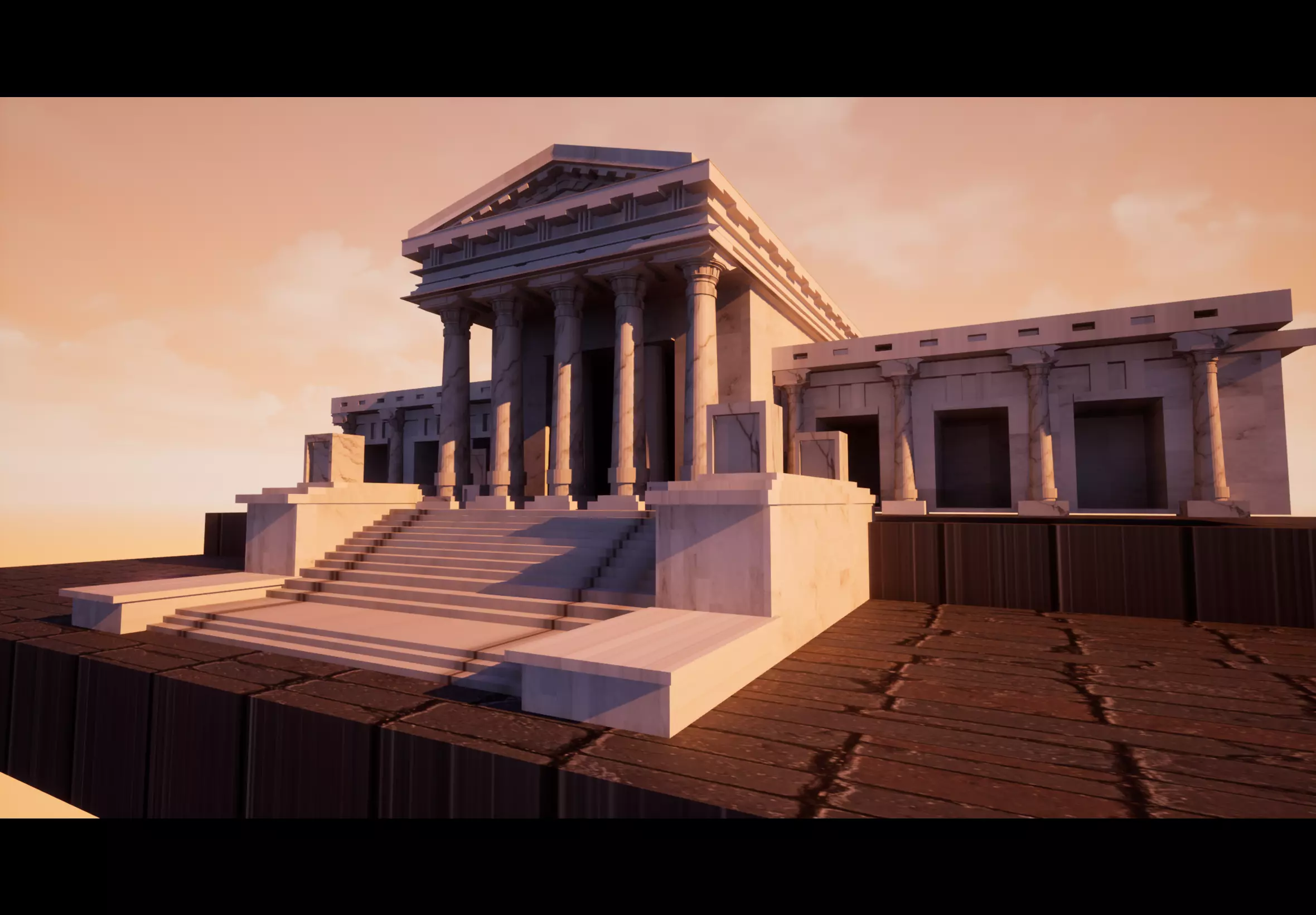 Ancient Roman Temple - Ancient Greek Church - Exterior Scene Low-poly 3D model