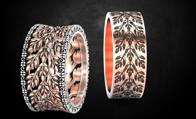 Wedding rings for a love couple 74 3D print model