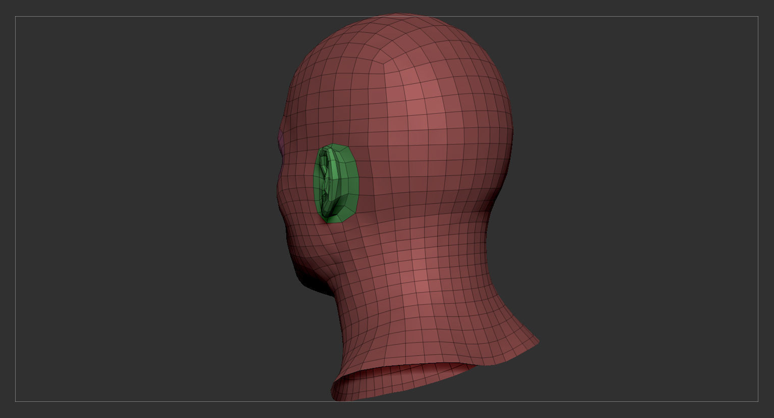 Average Asian Male Head Low-poly 3D model_44