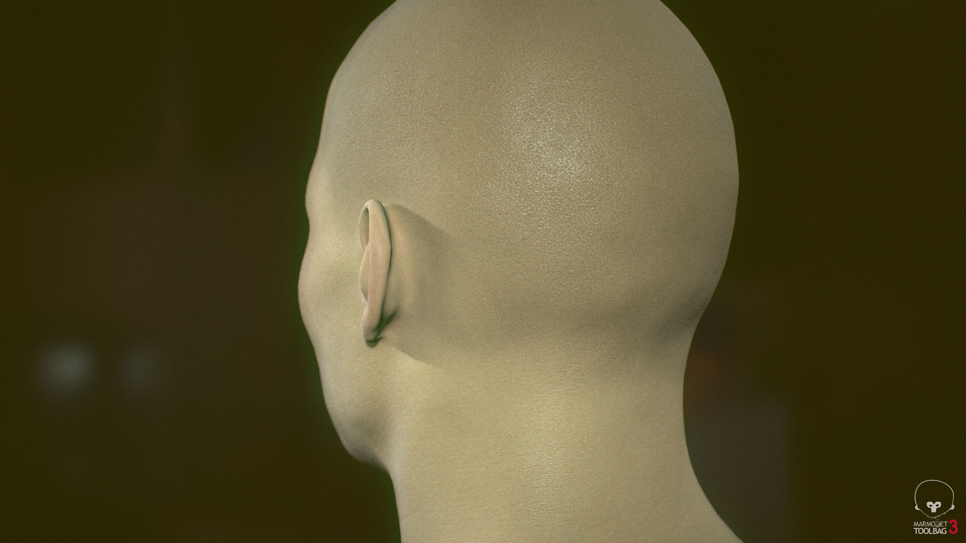 Average Asian Male Head Low-poly 3D model_9