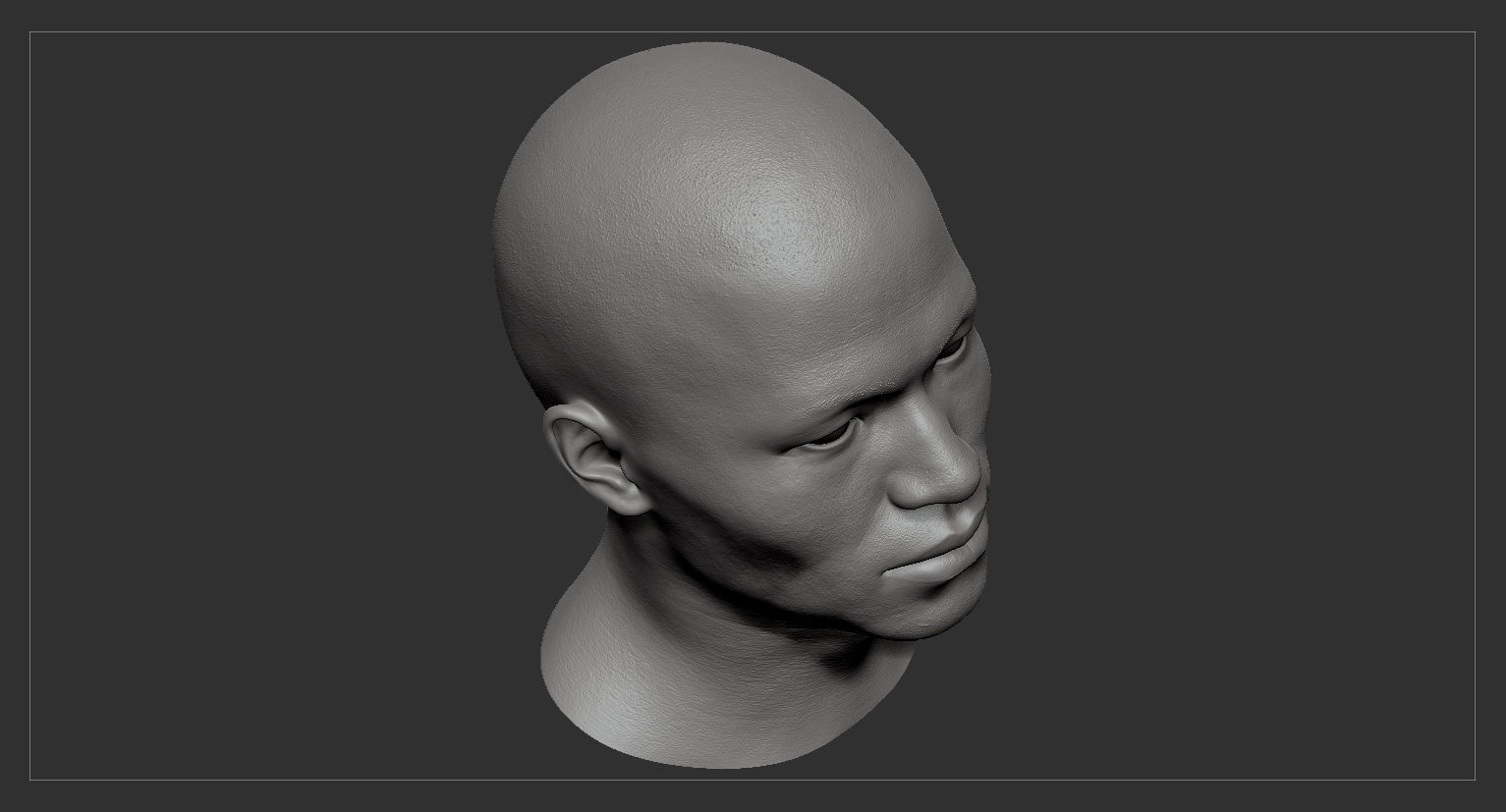 Average Asian Male Head Low-poly 3D model_39