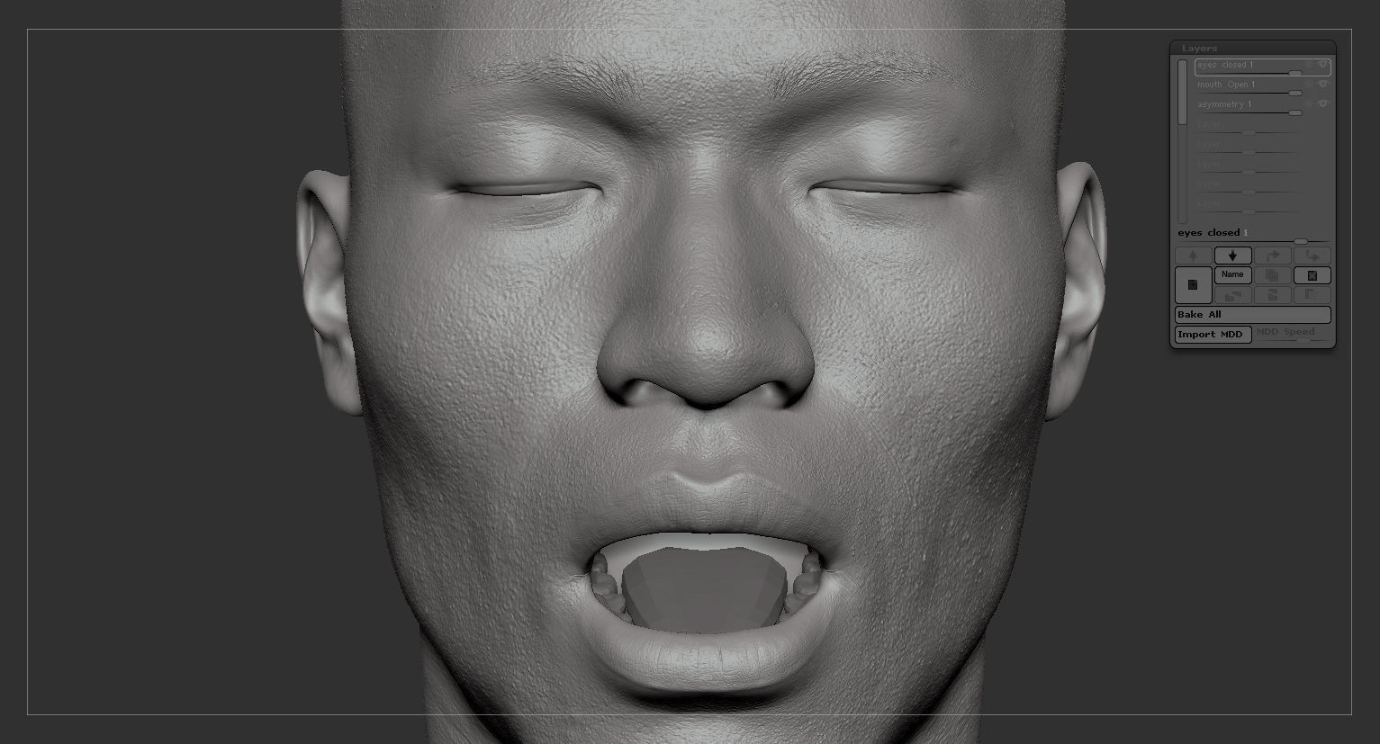 Average Asian Male Head Low-poly 3D model_42