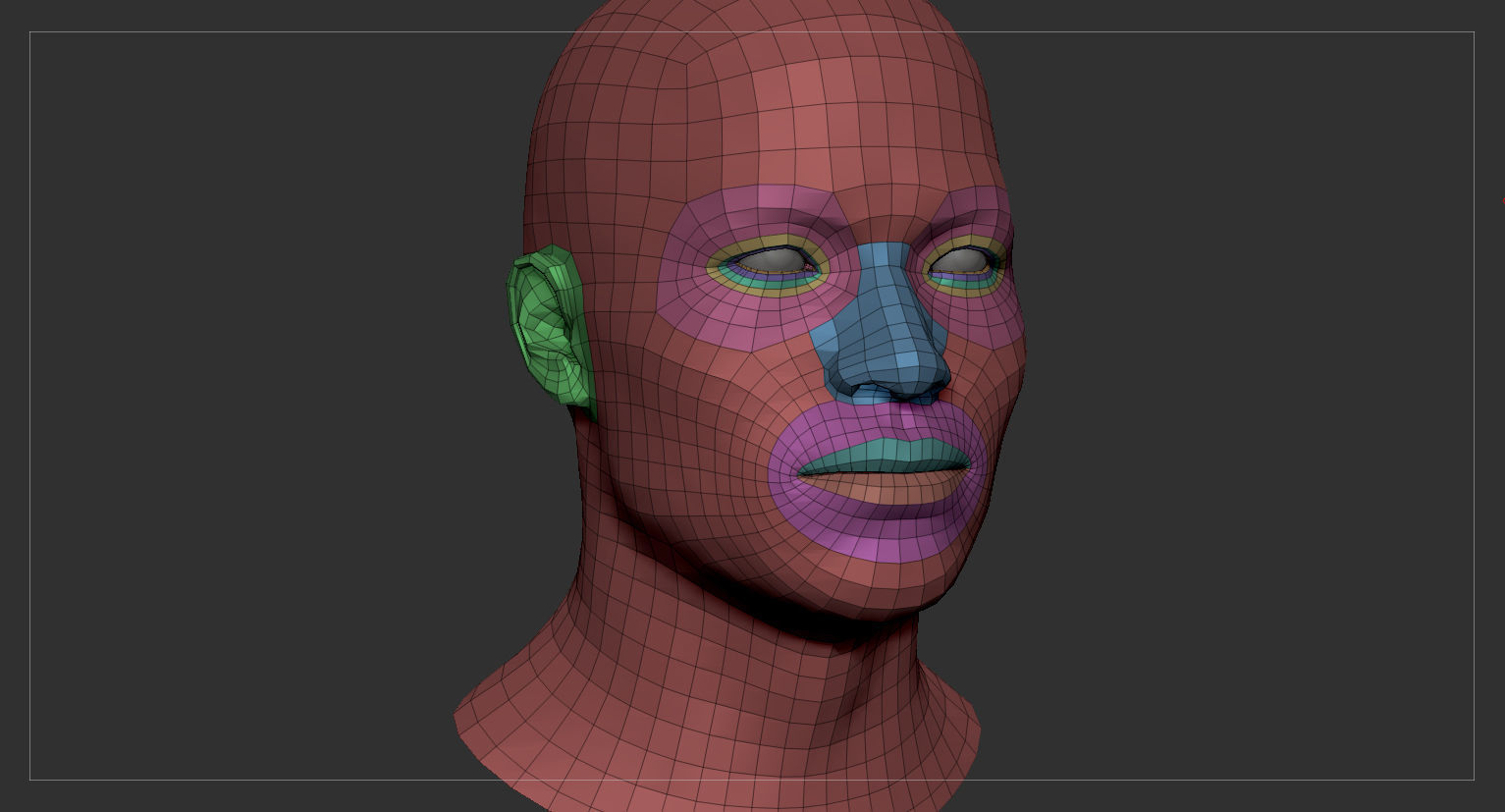 Average Asian Male Head Low-poly 3D model_43