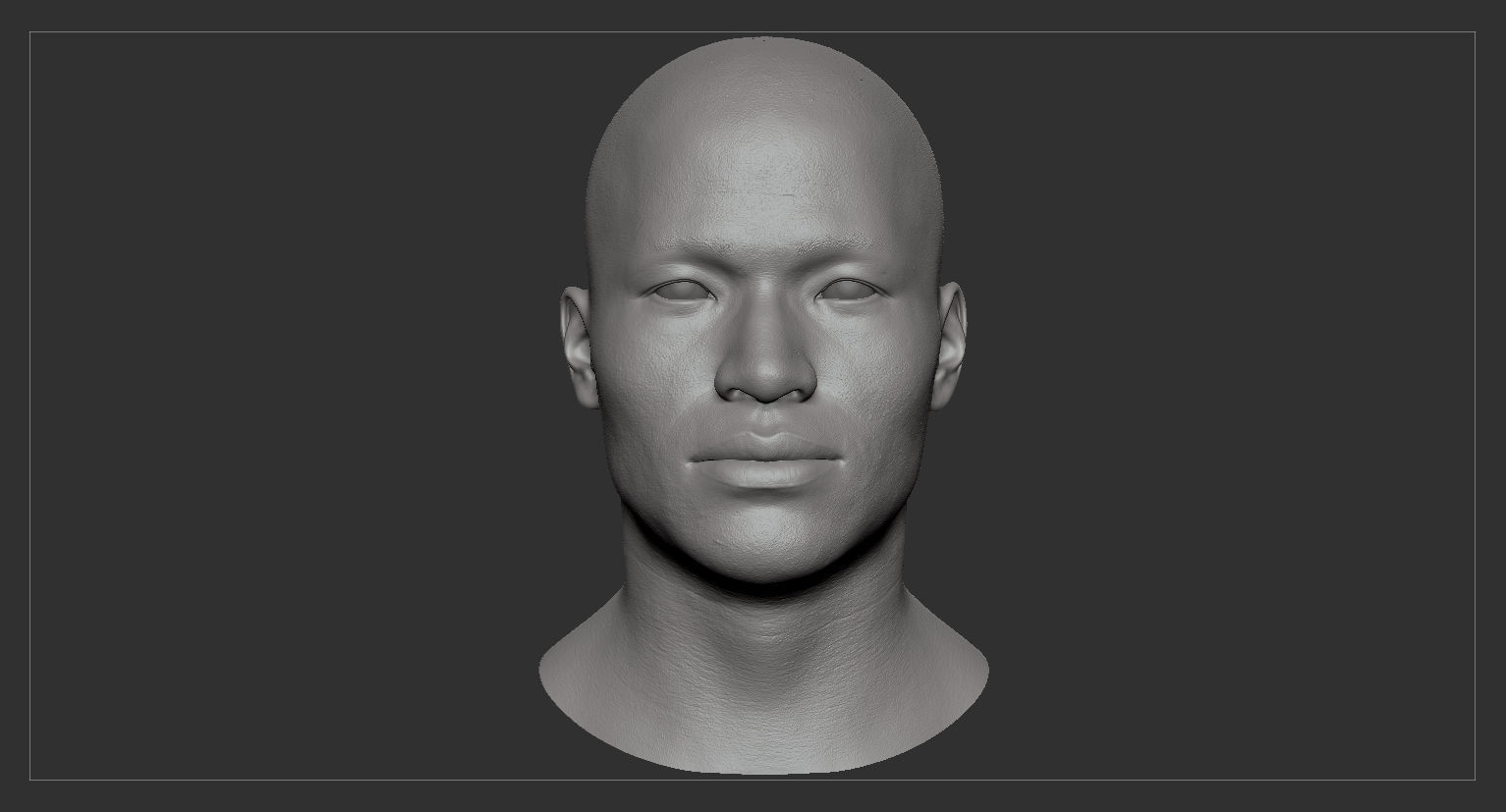 Average Asian Male Head Low-poly 3D model_36