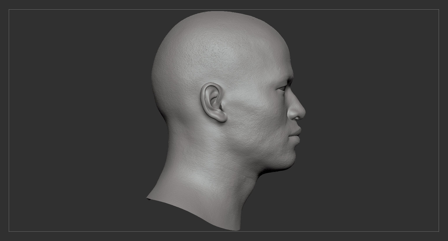Average Asian Male Head Low-poly 3D model_38