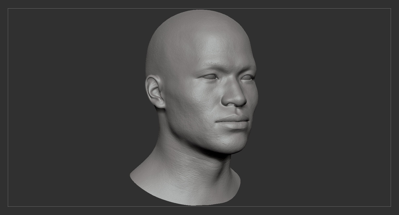 Average Asian Male Head Low-poly 3D model_37