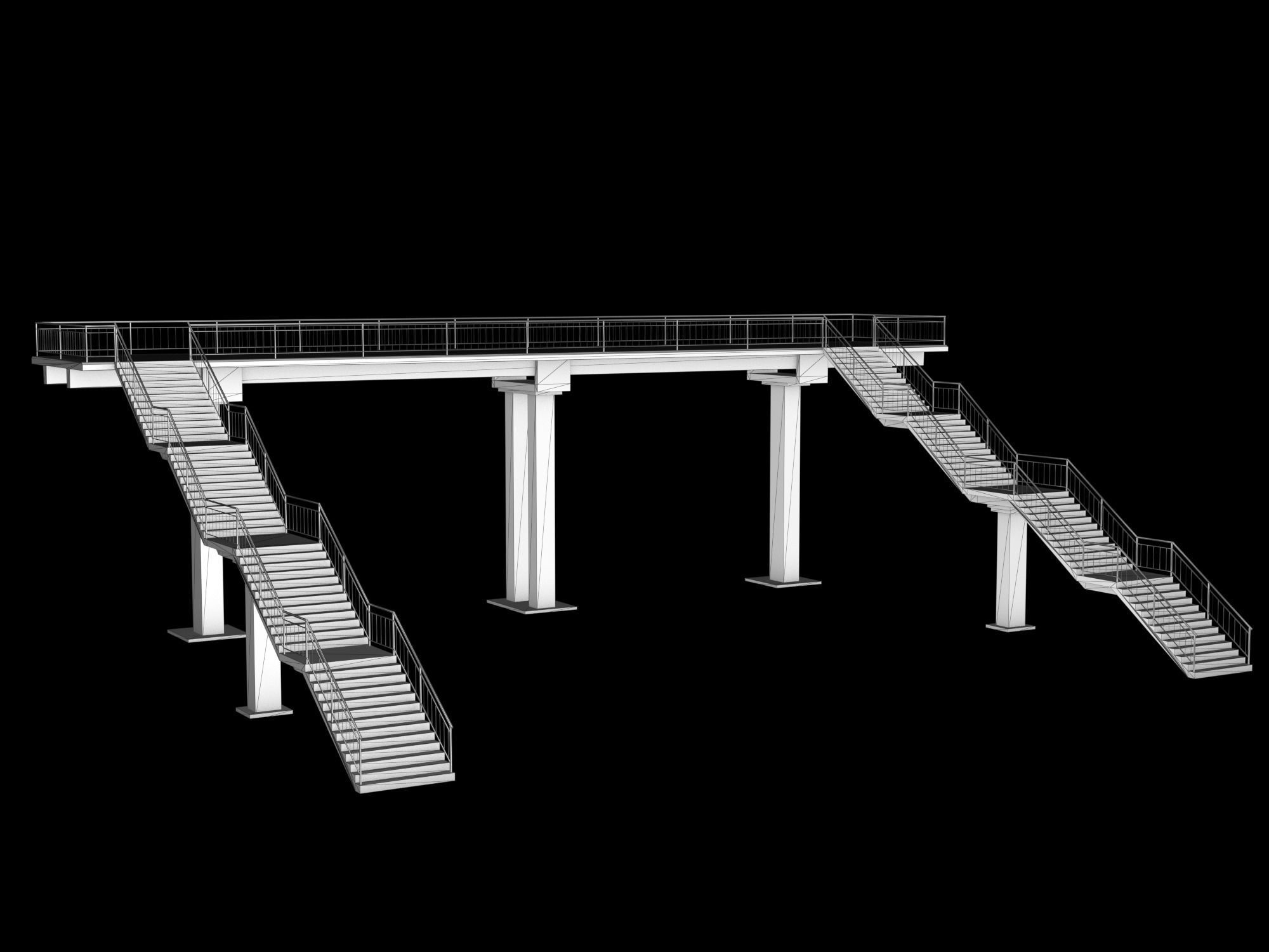 Railstation pack Low-poly 3D model_21