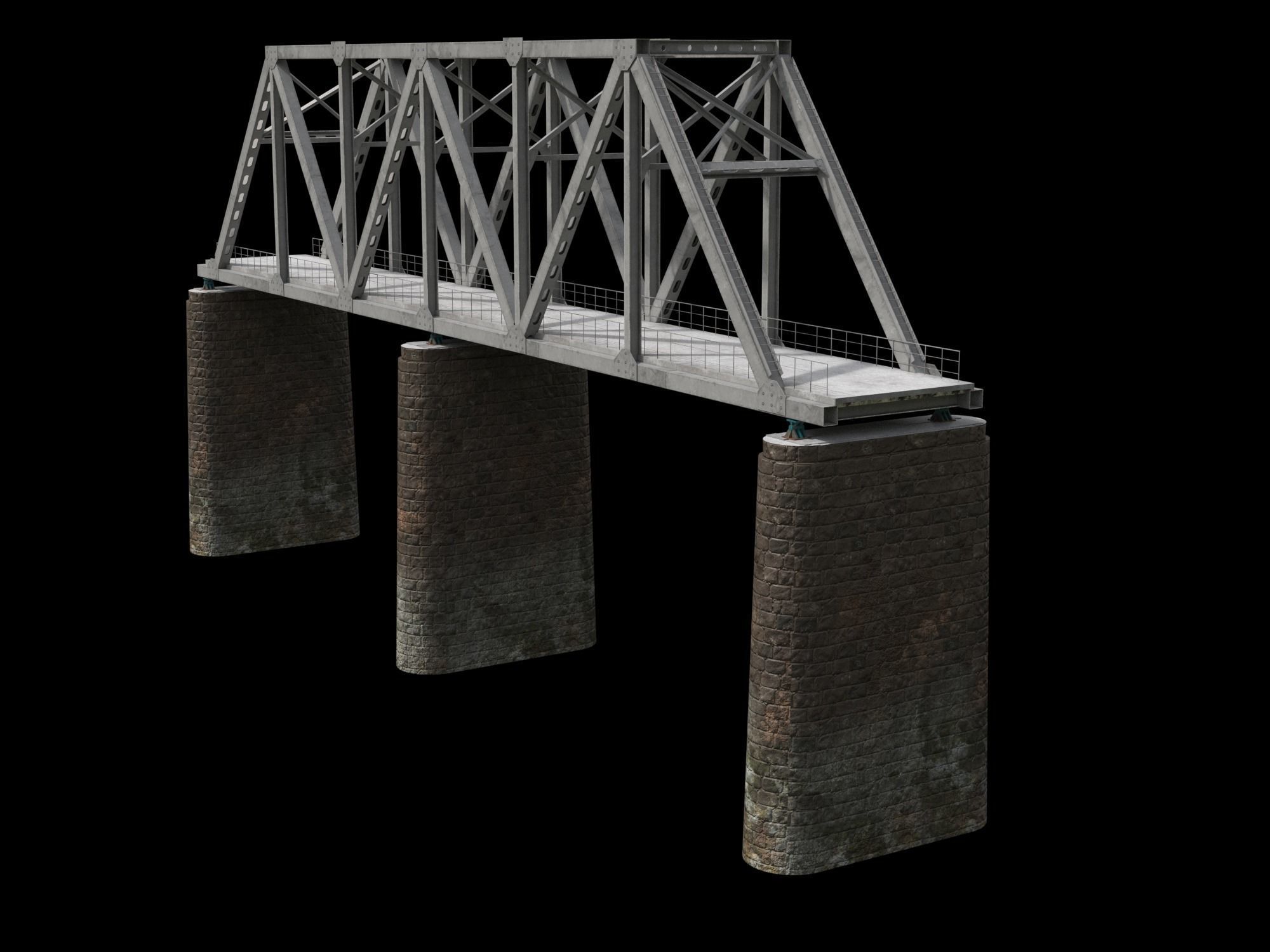 Railstation pack Low-poly 3D model_10