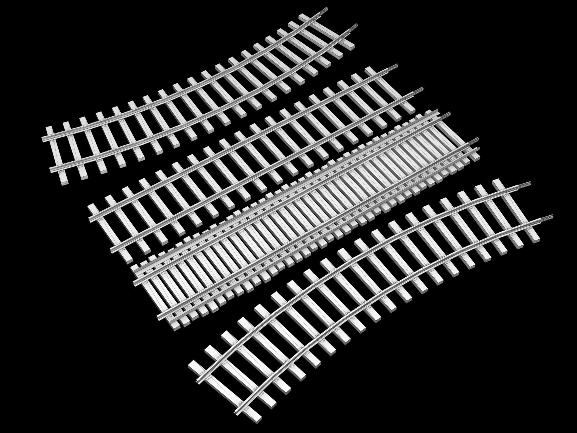 Railstation pack Low-poly 3D model_28