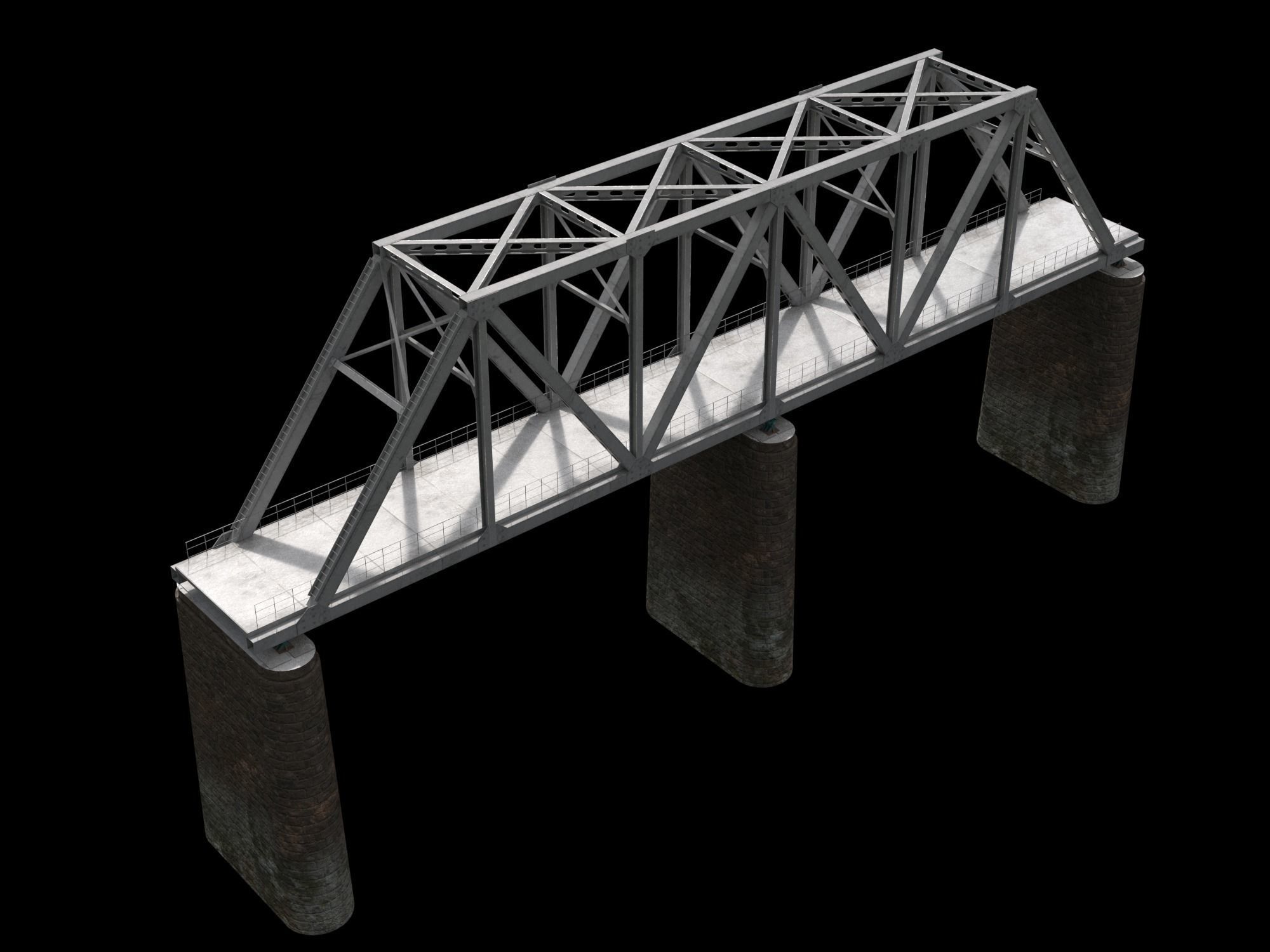 Railstation pack Low-poly 3D model_13