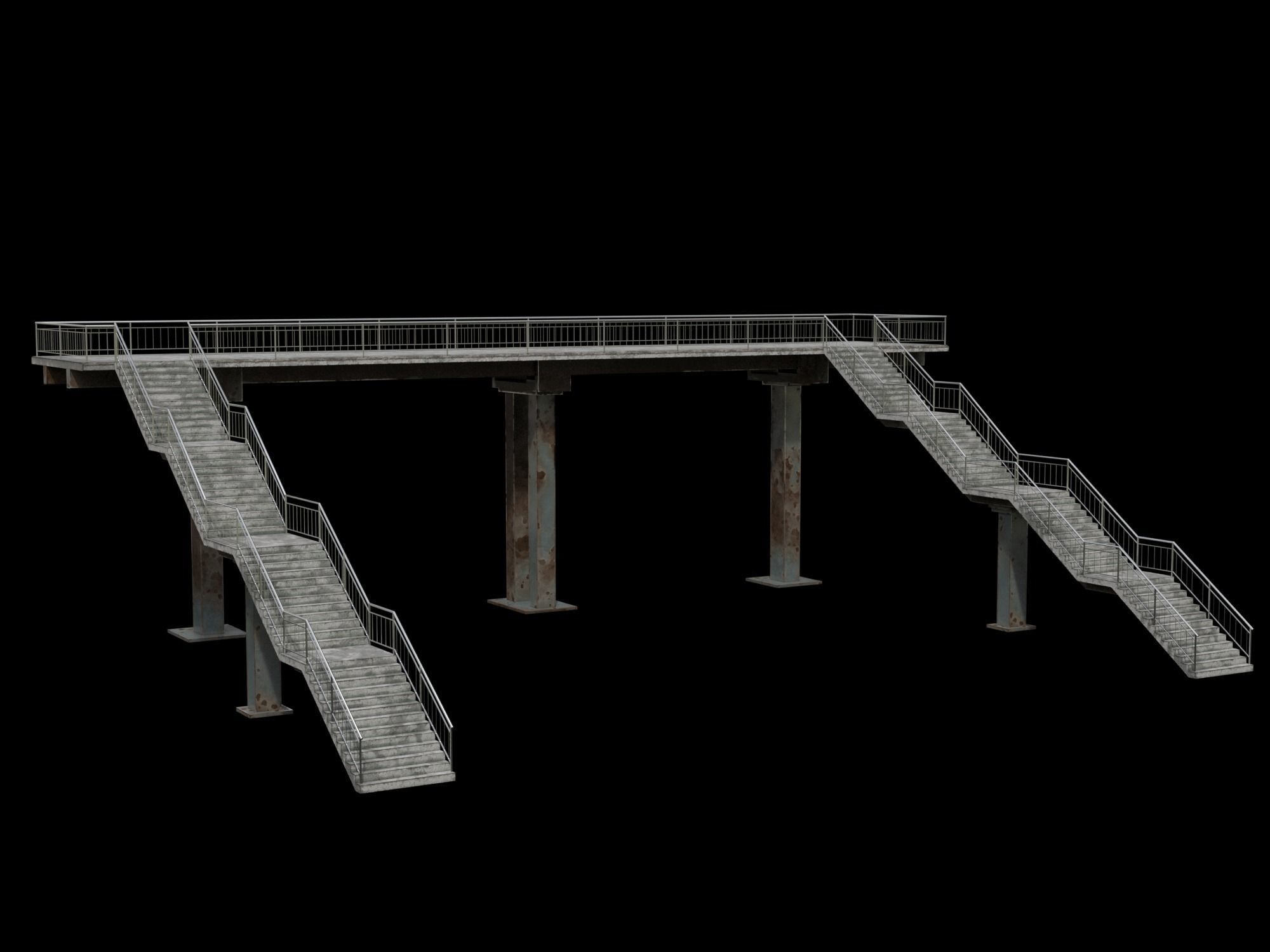 Railstation pack Low-poly 3D model_20