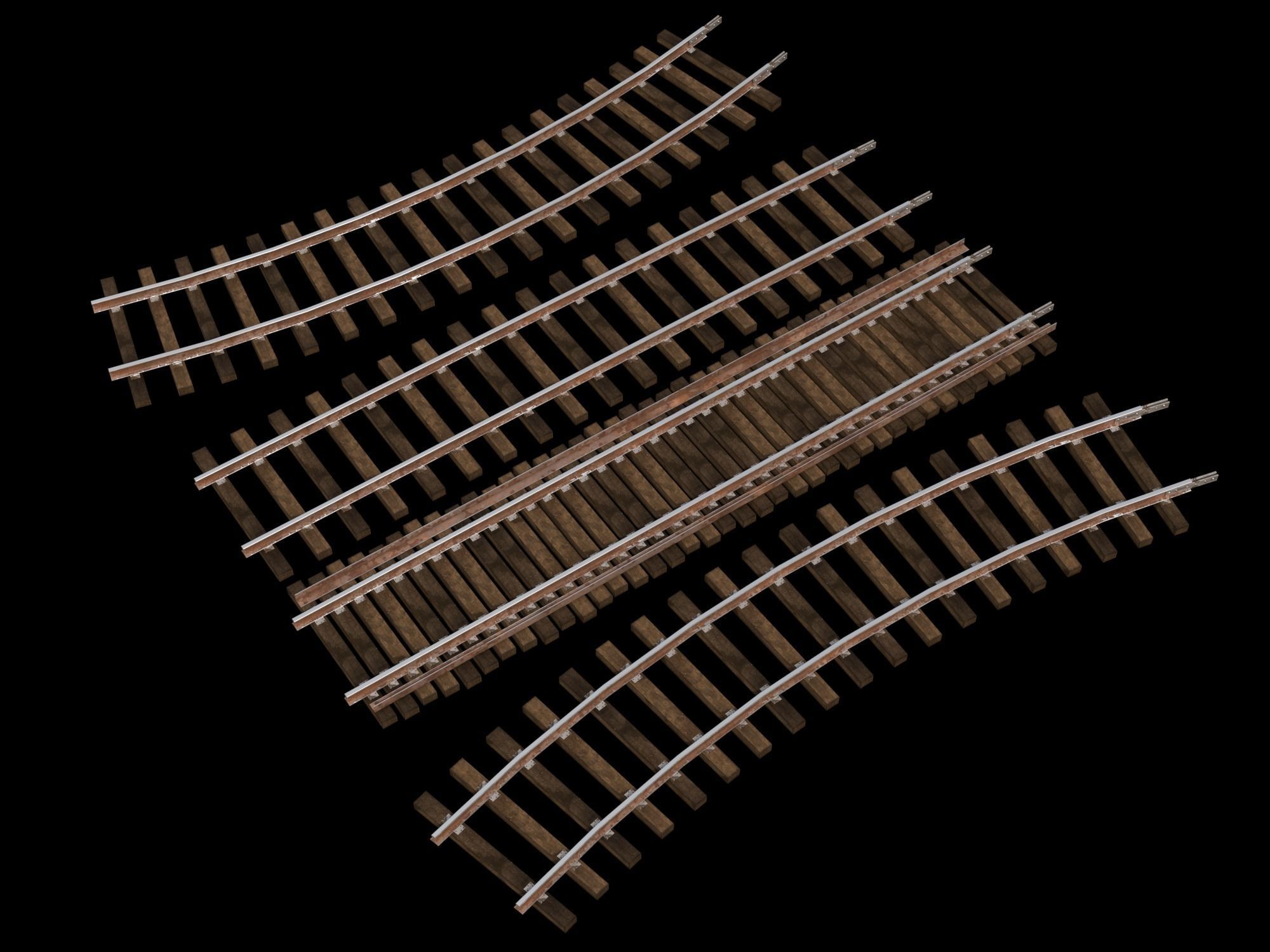 Railstation pack Low-poly 3D model_26