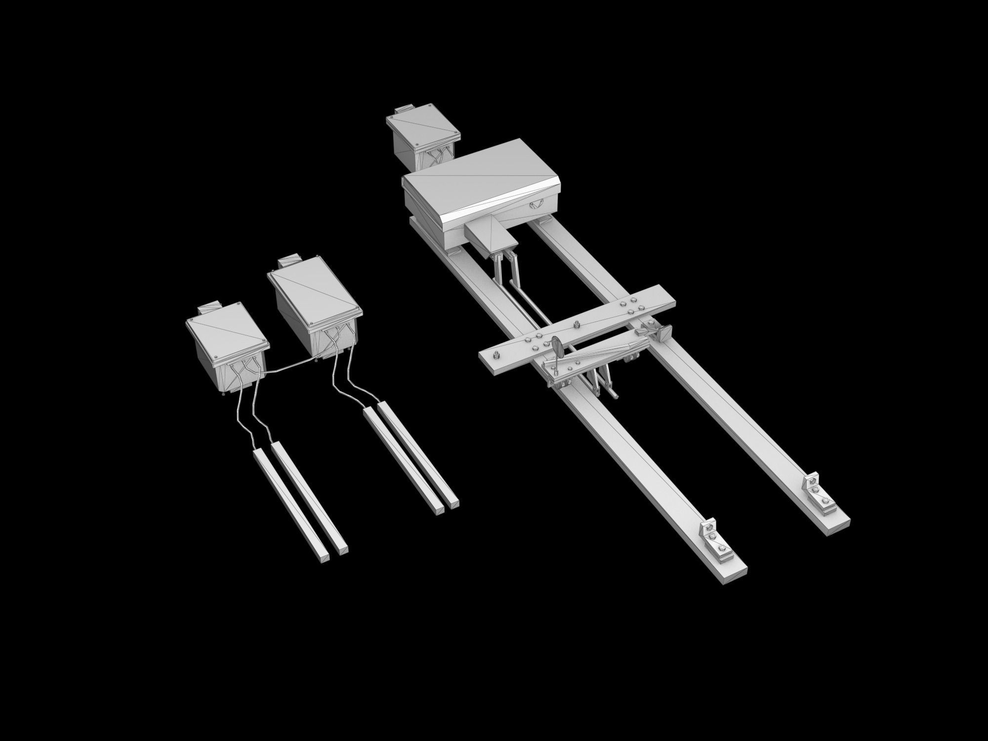 Railstation pack Low-poly 3D model_29