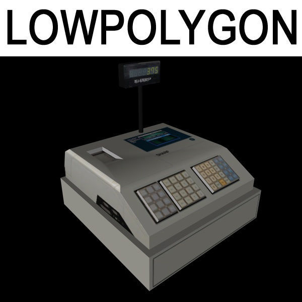 Cash Register Low-poly 3D model_1