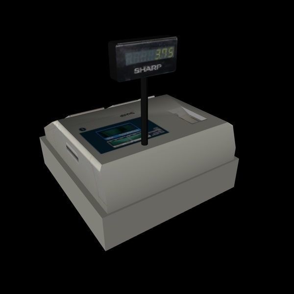 Cash Register Low-poly 3D model_2
