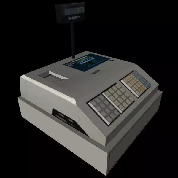 Cash Register Low-poly 3D model_0