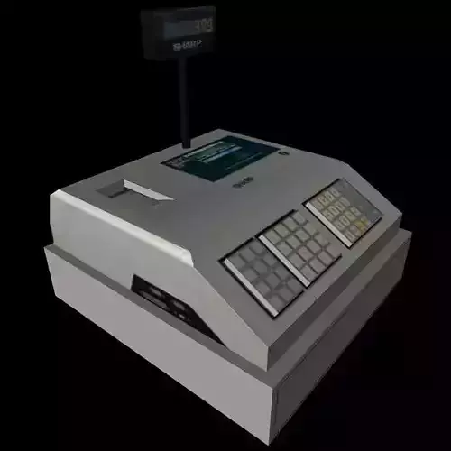 Cash Register Low-poly 3D model