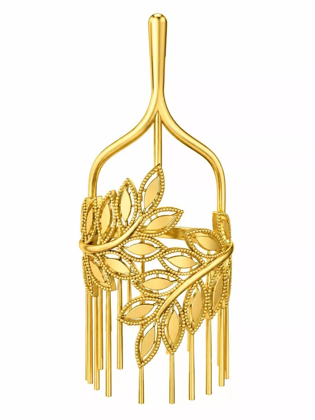 Leaf Filigree Wide Ring 3D Printable Jewelry Model 3D print model